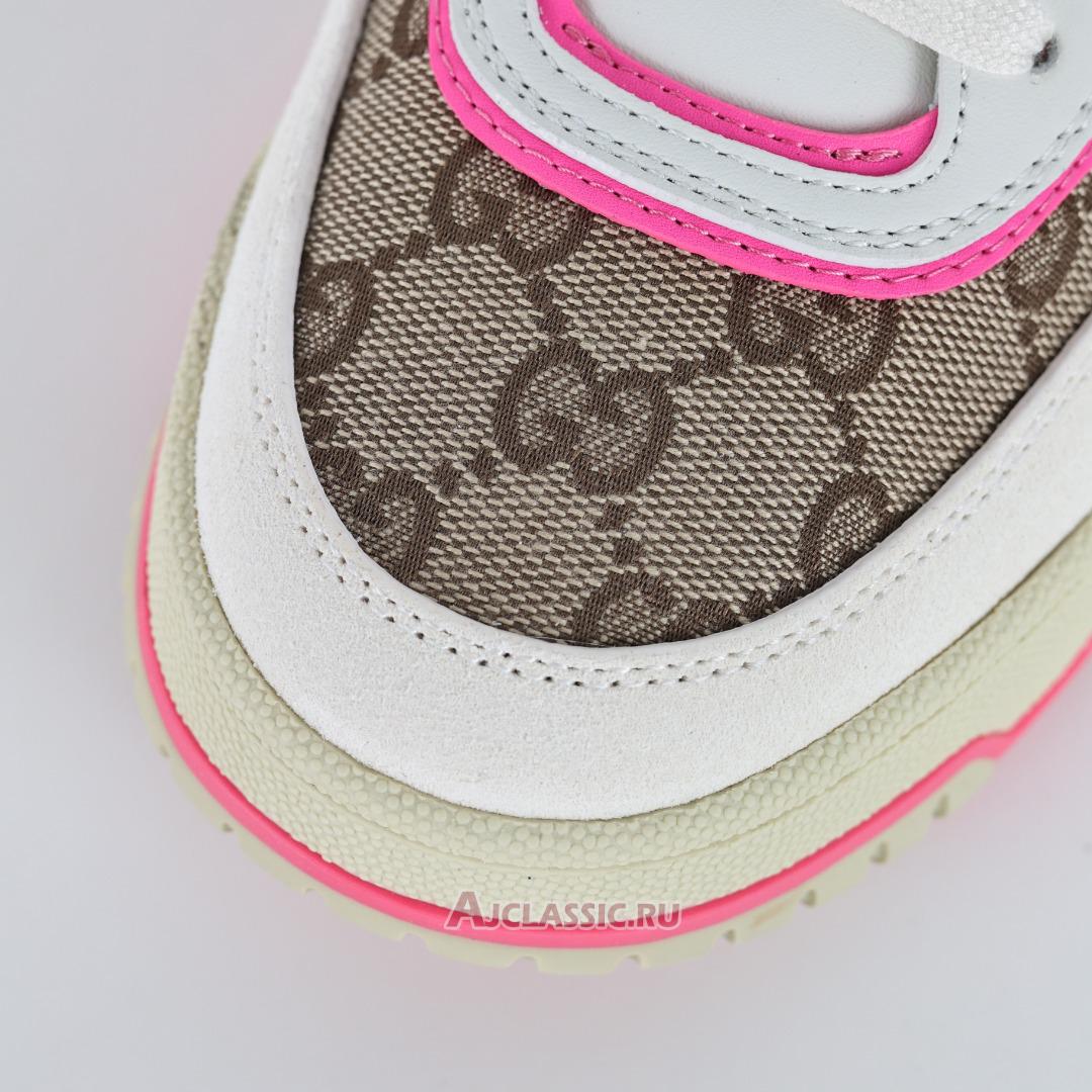 New Gucci Re-Web Sneaker "GG Canvas - Beige Fuchsia" 785452 AADHW 9563 Shoes