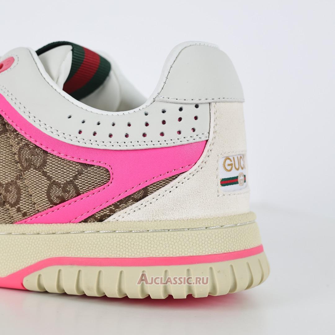 New Gucci Re-Web Sneaker "GG Canvas - Beige Fuchsia" 785452 AADHW 9563 Shoes