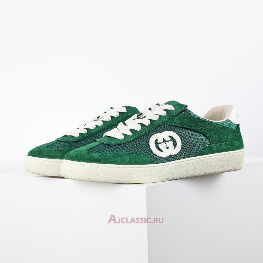 New Gucci G74 "Interlocking G - Green Suede" 791742 AADM0 3143 Shoes