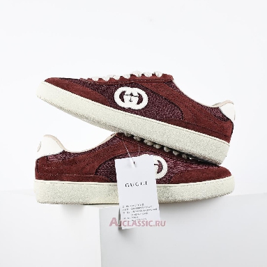 Buy Gucci G74 Interlocking G - Burgundy Suede Red 813686 AAEX5 6142-2 Quality Reps Replicas Shoes