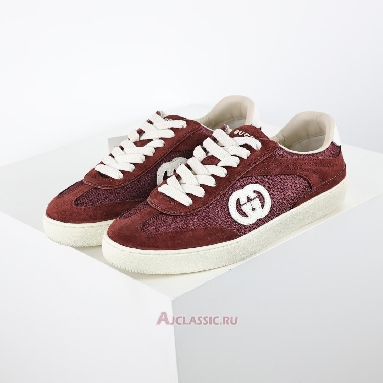 Buy Gucci G74 Interlocking G - Burgundy Suede Red 813686 AAEX5 6142-2 Quality Reps Replicas Shoes