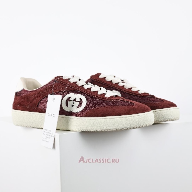 Buy Gucci G74 Interlocking G - Burgundy Suede Red 813686 AAEX5 6142-2 Quality Reps Replicas Shoes
