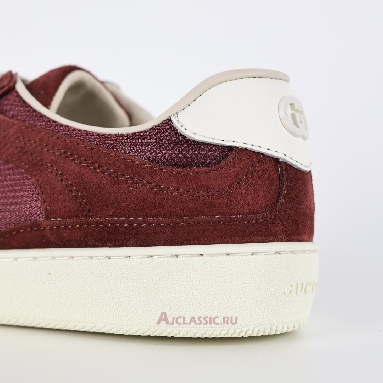 Buy Gucci G74 Interlocking G - Burgundy Suede Red 813686 AAEX5 6142-2 Quality Reps Replicas Shoes