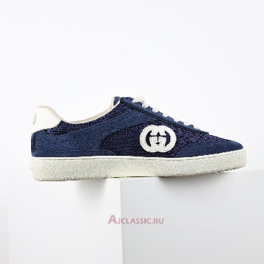 Buy Gucci G74 Interlocking G - Blue Suede Blue 791742 AADM0 4141-2 Quality Reps Replicas Shoes