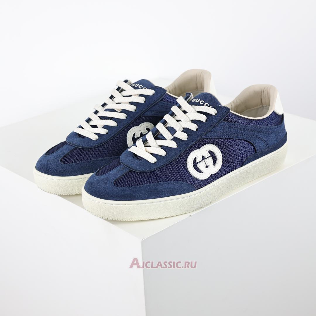 New Gucci G74 "Interlocking G - Blue Suede" 791742 AADM0 4141-2 Shoes