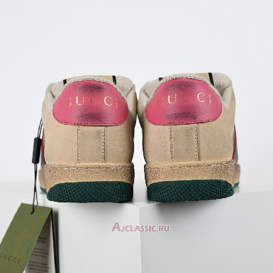 Buy Gucci Screener Sneaker Distressed Pink Green Beige 570443 9Y920 9665 Quality Reps Replicas Shoes