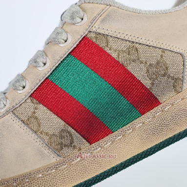 Buy Gucci Screener Sneaker Distressed Pink Green Beige 570443 9Y920 9665 Quality Reps Replicas Shoes
