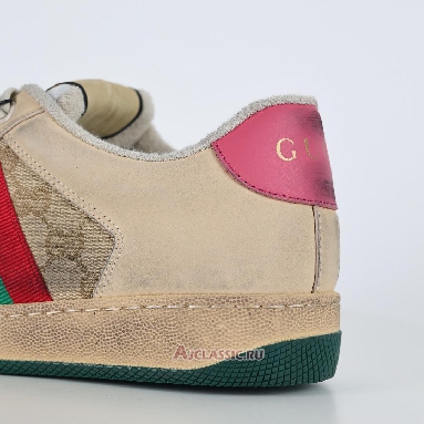 Buy Gucci Screener Sneaker Distressed Pink Green Beige 570443 9Y920 9665 Quality Reps Replicas Shoes