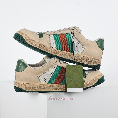 Buy Gucci Screener Sneaker Distressed Green Orange White 546163 0YI20 9582-2 Quality Reps Replicas Shoes