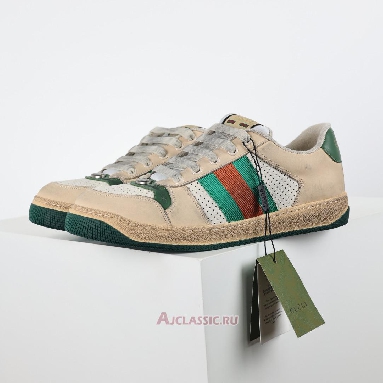 Buy Gucci Screener Sneaker Distressed Green Orange White 546163 0YI20 9582-2 Quality Reps Replicas Shoes