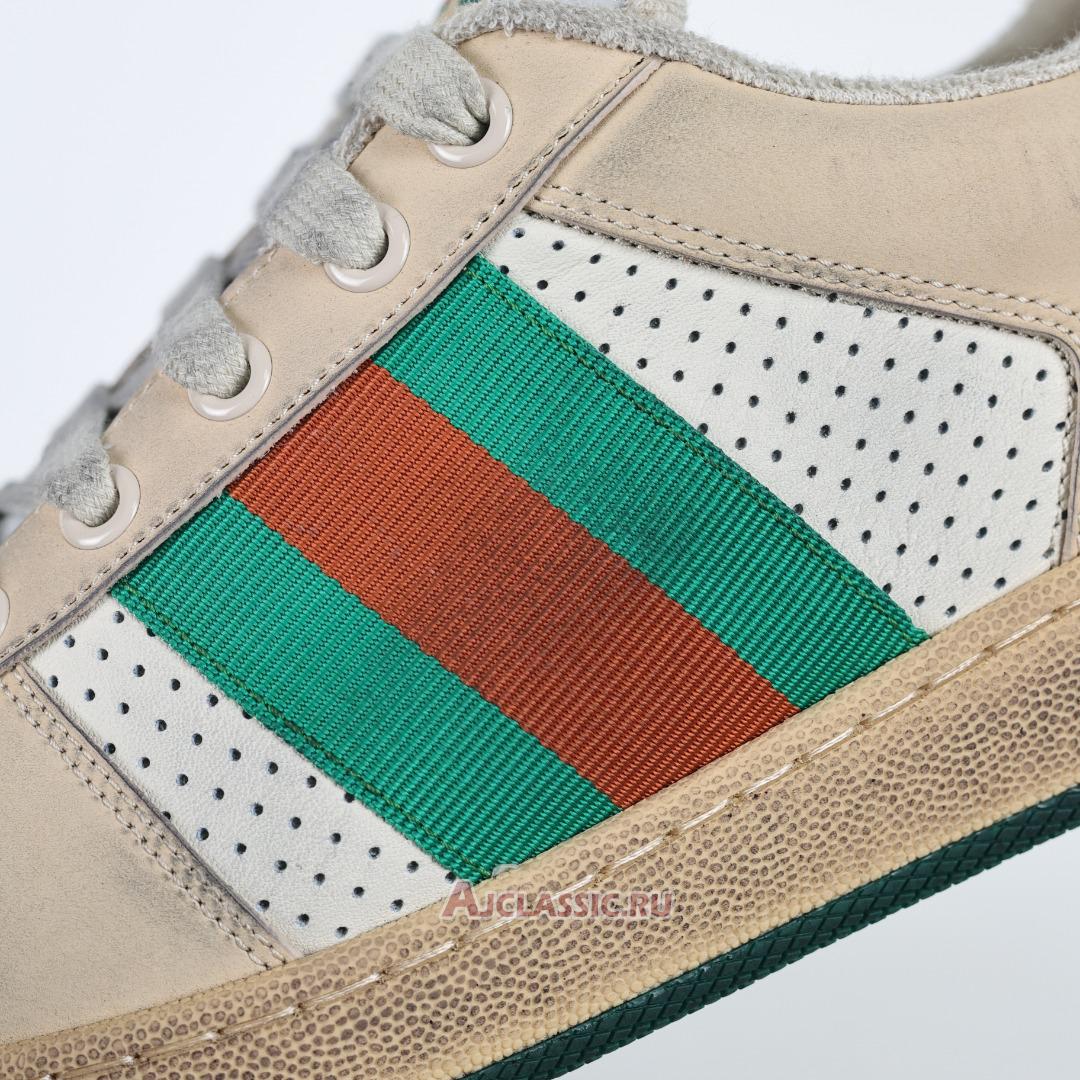 New Gucci Screener Sneaker "Distressed Green Orange" 546163 0YI20 9582-2 Shoes