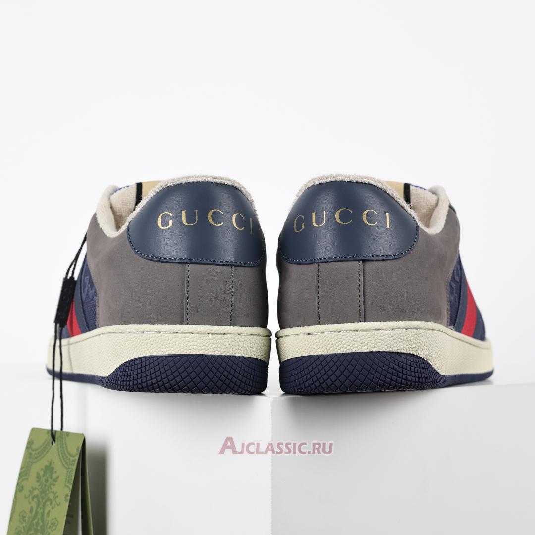 New Gucci Screener Sneaker "GG Canvas - Grey Navy" 576223 FAA3T 4551 Shoes