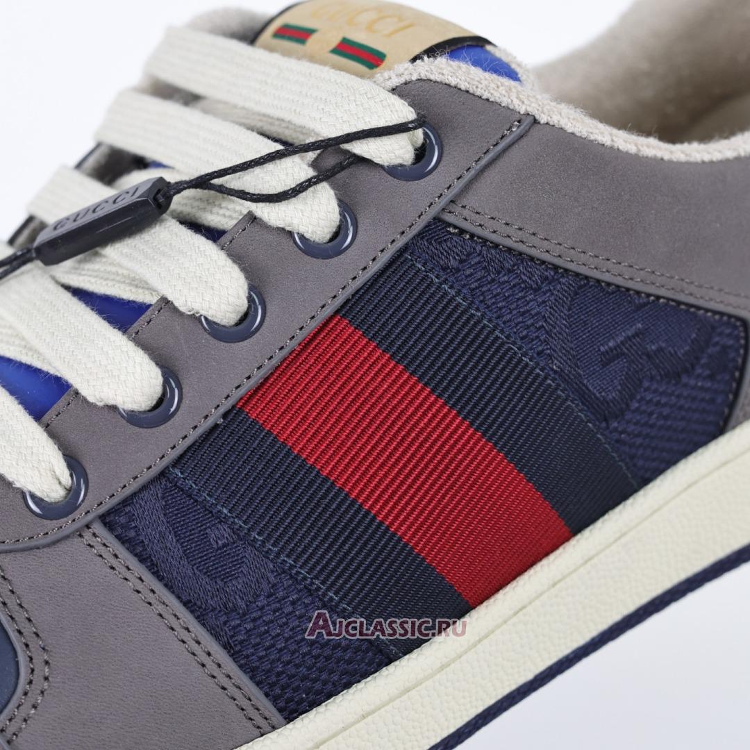 New Gucci Screener Sneaker "GG Canvas - Grey Navy" 576223 FAA3T 4551 Shoes