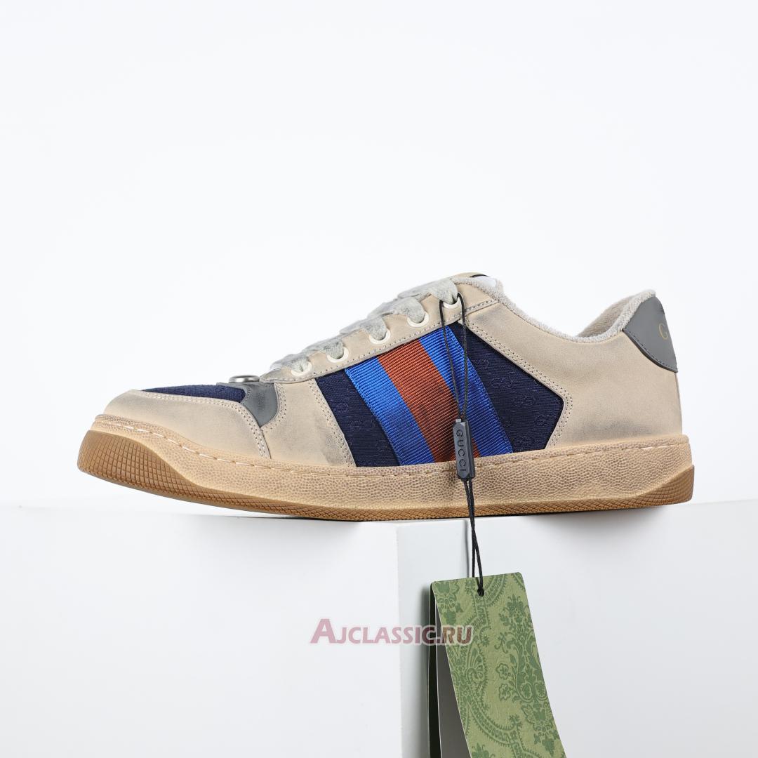 New Gucci Screener Sneaker "GG Canvas - White Blue" 546551 99W20 4368 Shoes