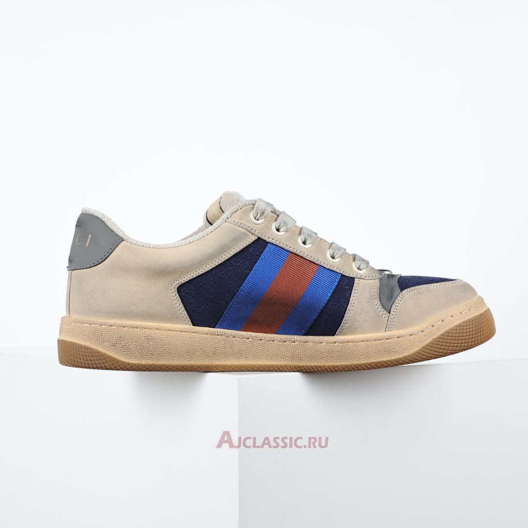 New Gucci Screener Sneaker "GG Canvas - White Blue" 546551 99W20 4368 Shoes