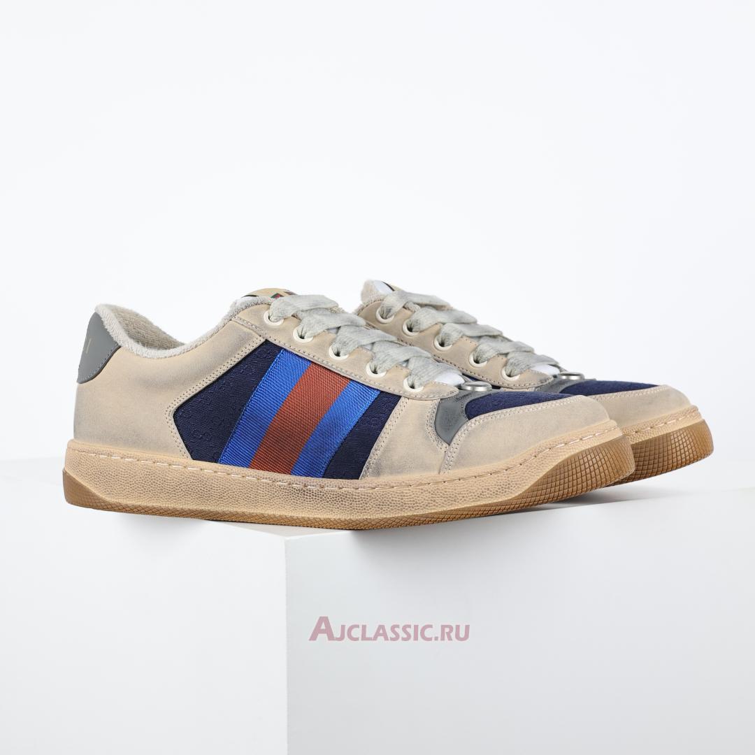 New Gucci Screener Sneaker "GG Canvas - White Blue" 546551 99W20 4368 Shoes