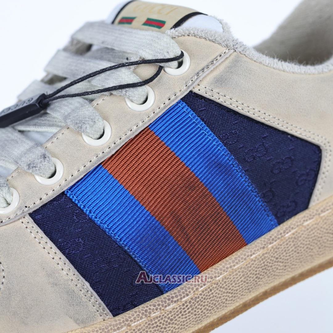 New Gucci Screener Sneaker "GG Canvas - White Blue" 546551 99W20 4368 Shoes