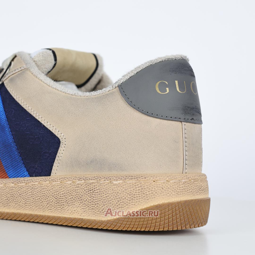 New Gucci Screener Sneaker "GG Canvas - White Blue" 546551 99W20 4368 Shoes
