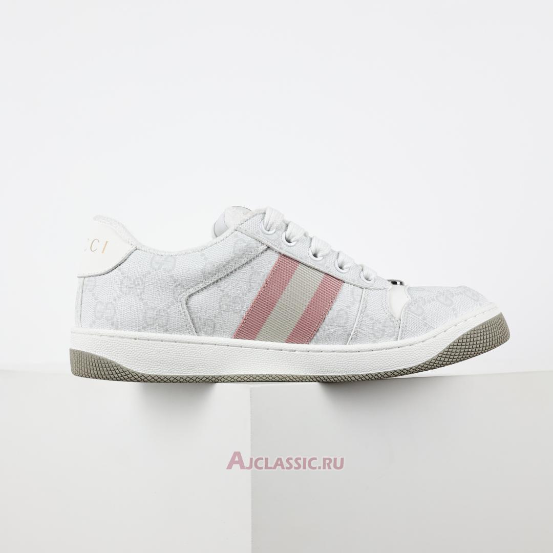 New Gucci Screener Sneaker "GG Monogram White Pink" 771134 96GE0 9058 Shoes
