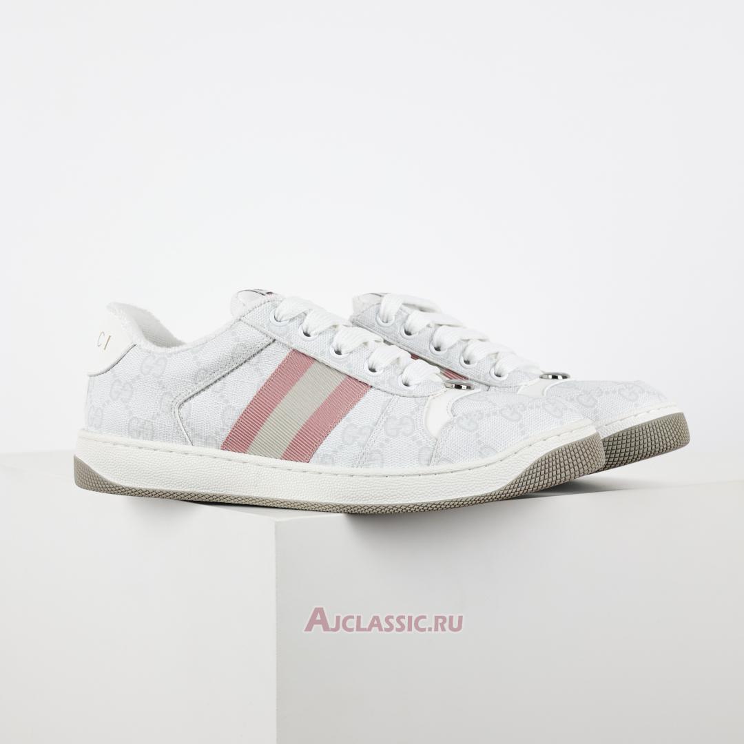 New Gucci Screener Sneaker "GG Monogram White Pink" 771134 96GE0 9058 Shoes