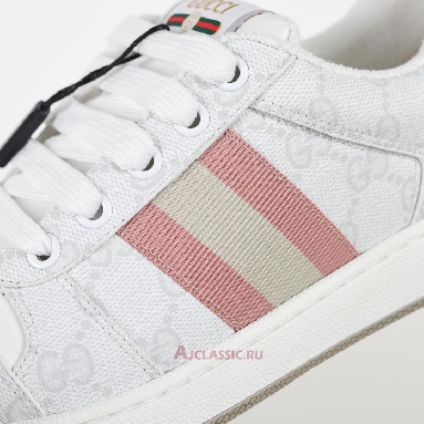 Buy Gucci Screener Sneaker GG Monogram White Pink White 771134 96GE0 9058 Quality Reps Replicas Shoes