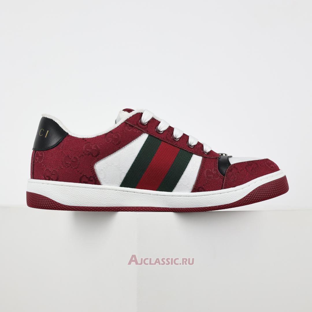 New Gucci Screener Sneaker "Rosso Ancora" 812638 FAD7W 8542 Shoes