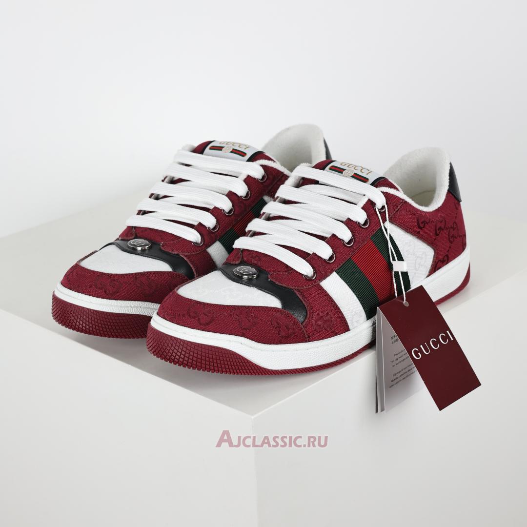 New Gucci Screener Sneaker "Rosso Ancora" 812638 FAD7W 8542 Shoes