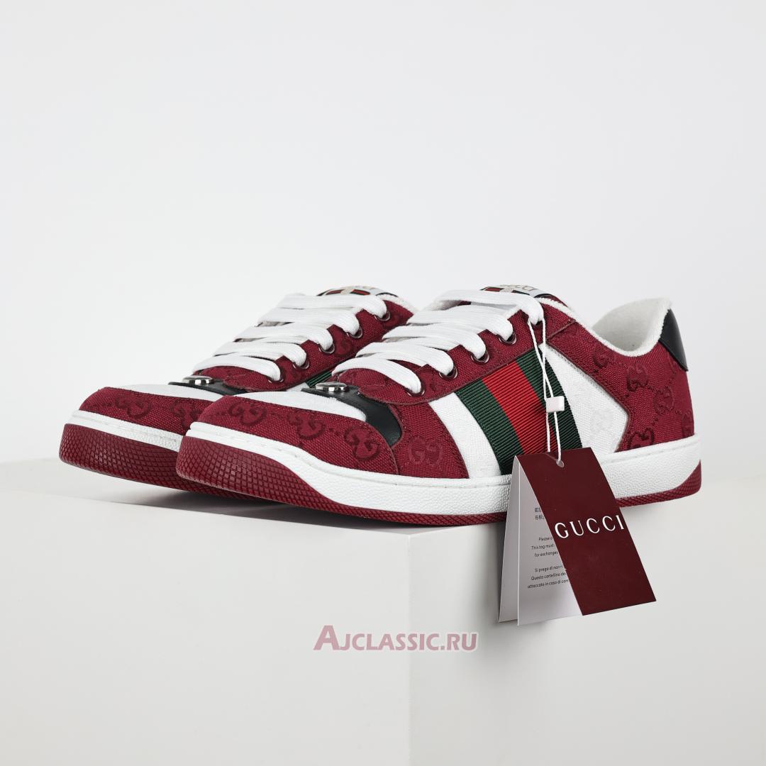 New Gucci Screener Sneaker "Rosso Ancora" 812638 FAD7W 8542 Shoes