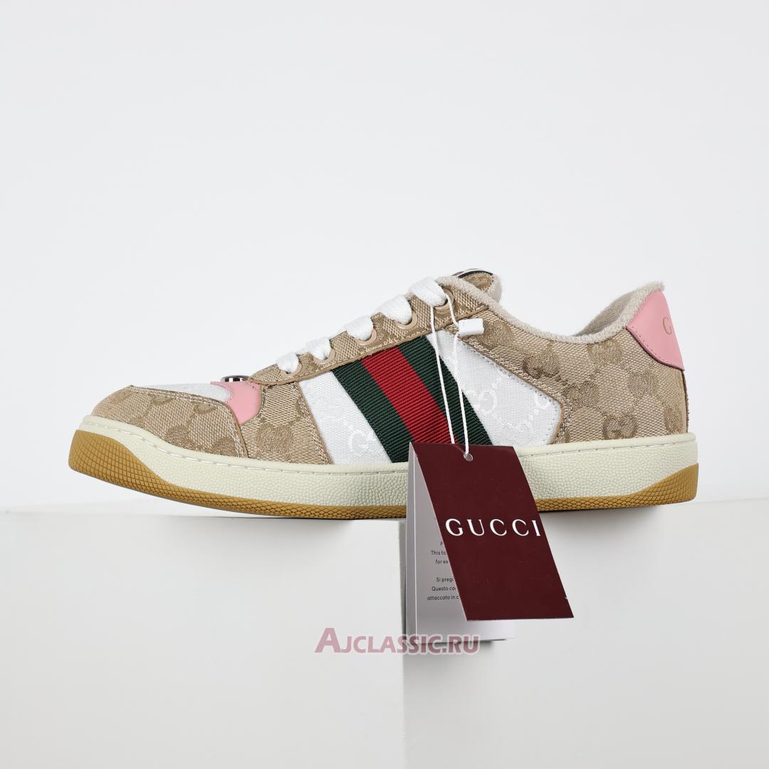 New Gucci Screener Sneaker "Beige Pink" 817276 FAD3U 9750 Shoes