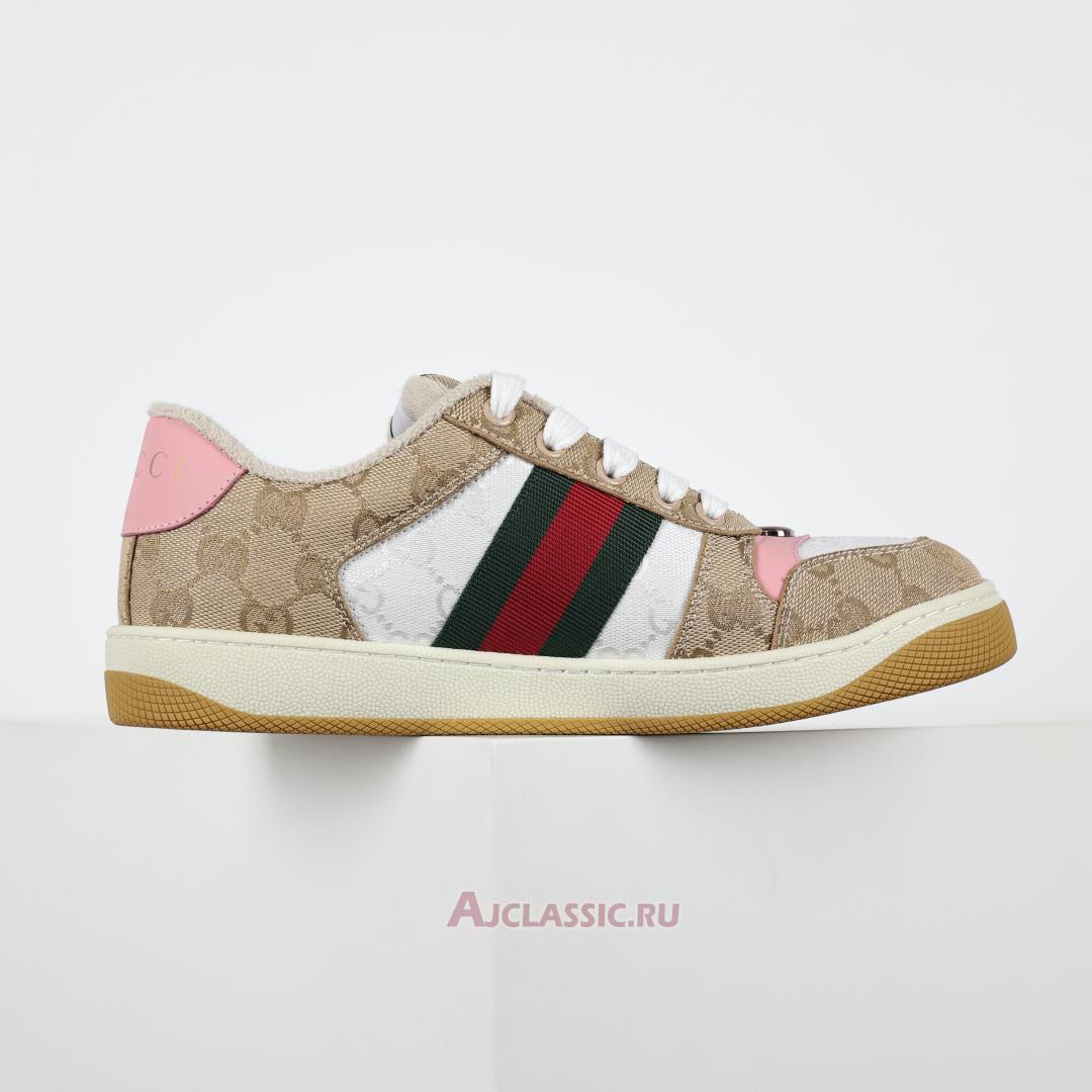 New Gucci Screener Sneaker "Beige Pink" 817276 FAD3U 9750 Shoes