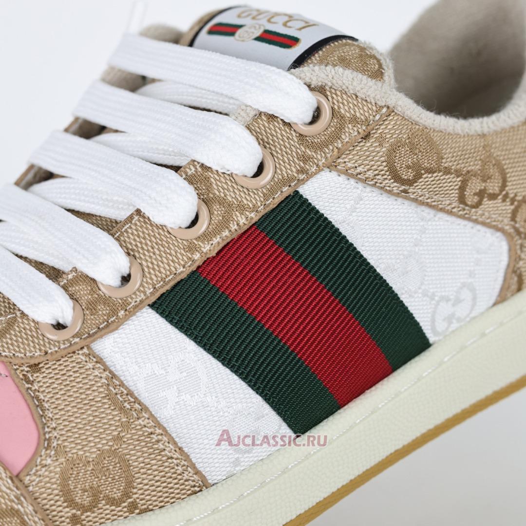 New Gucci Screener Sneaker "Beige Pink" 817276 FAD3U 9750 Shoes