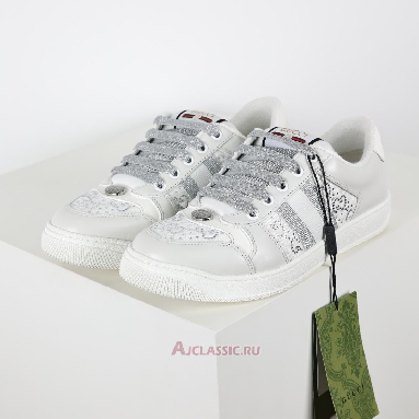 Buy Gucci Screener Sneaker White Silver White 732193 FADQ7 9096 Quality Reps Replicas Shoes