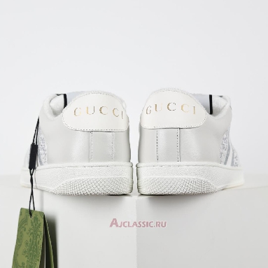 Buy Gucci Screener Sneaker White Silver White 732193 FADQ7 9096 Quality Reps Replicas Shoes