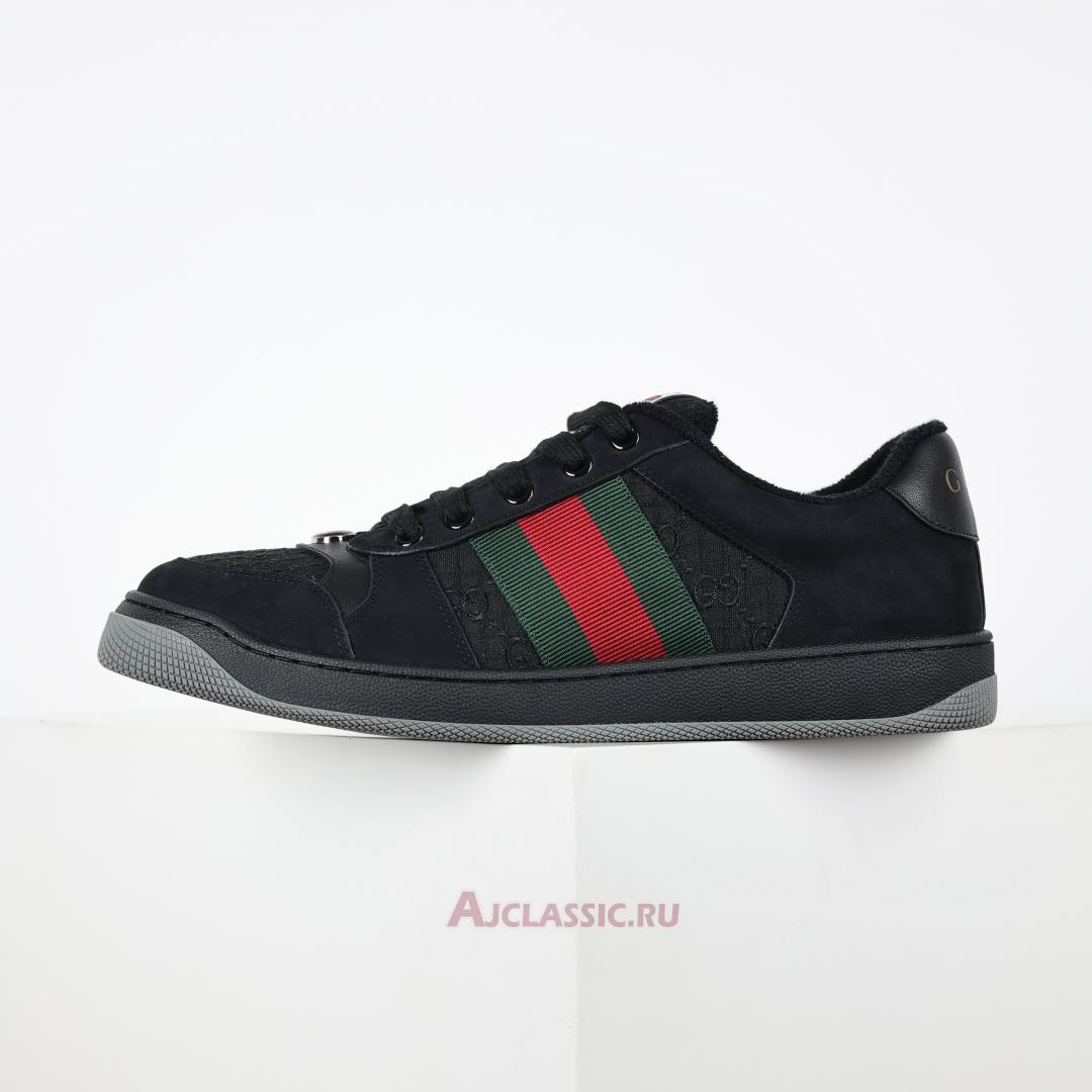 New Gucci GG Screener Sneaker "Black" 576223 FAD94 1058 Shoes