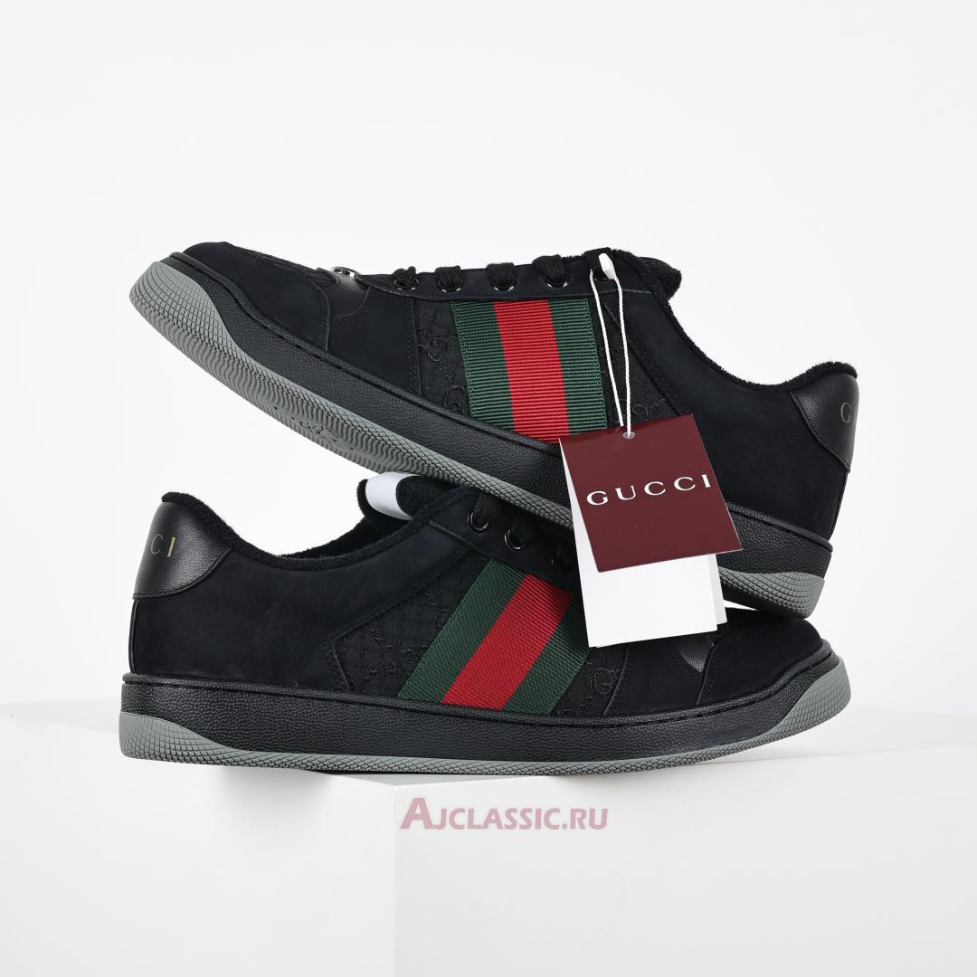 New Gucci GG Screener Sneaker "Black" 576223 FAD94 1058 Shoes