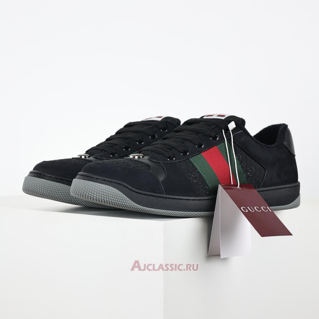 New Gucci GG Screener Sneaker "Black" 576223 FAD94 1058 Shoes