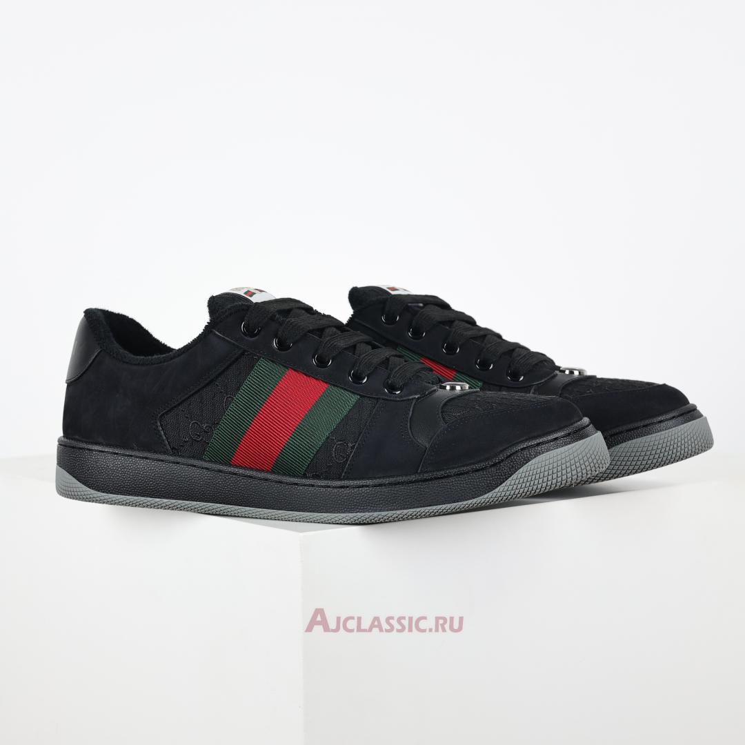 New Gucci GG Screener Sneaker "Black" 576223 FAD94 1058 Shoes