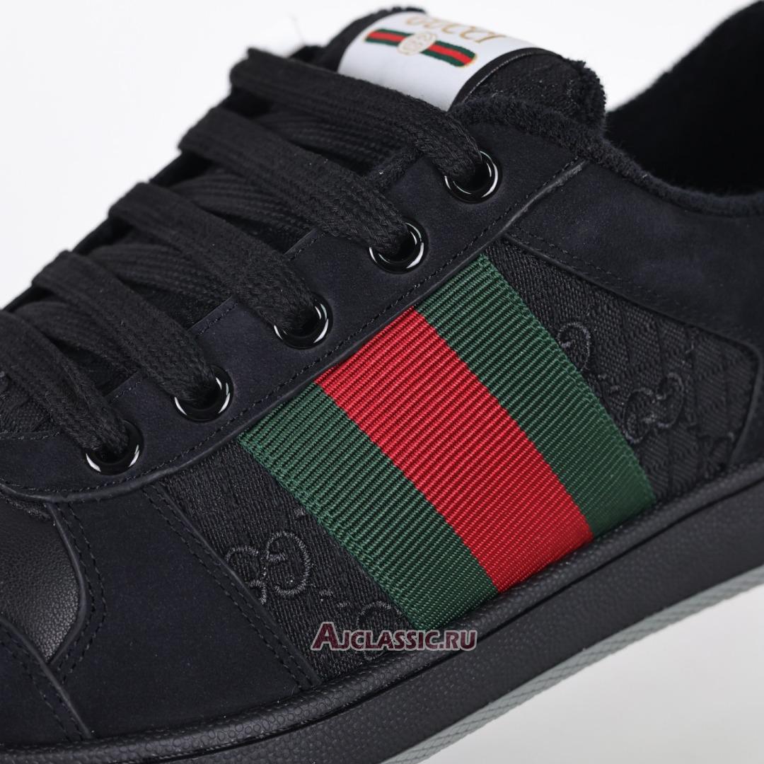New Gucci GG Screener Sneaker "Black" 576223 FAD94 1058 Shoes