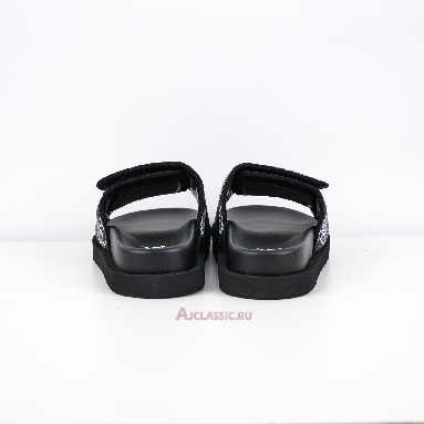 Buy Louis Vuitton LV Miami Leather Slippers Velcro Comfort Slip-on Fashion Slide Black White Black 1AANB7-2 Quality Reps Replicas Shoes
