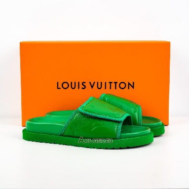 Buy Louis Vuitton LV Miami Slip Resistant Slide Slippers Green Green 1AA7T5-2 Quality Reps Replicas Shoes