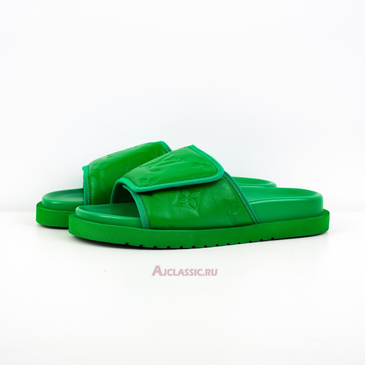 New Louis Vuitton LV Miami Slip Resistant Slide Slippers "Green" 1AA7T5-2 Shoes
