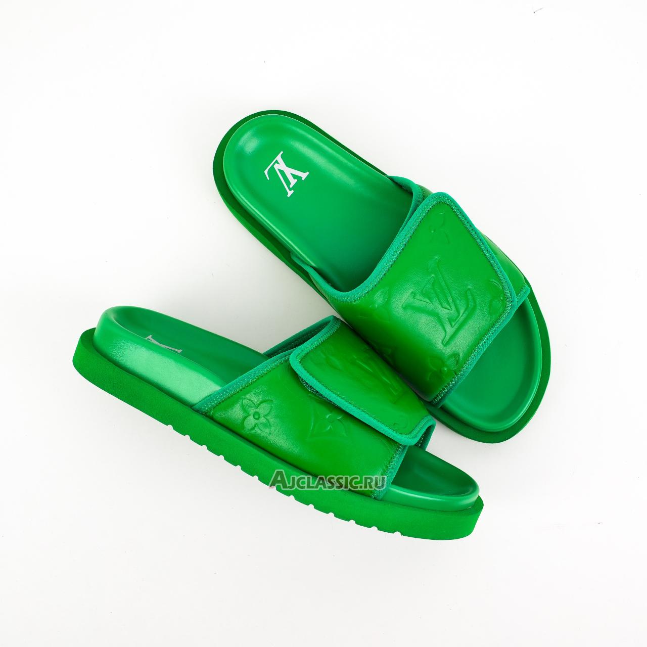 New Louis Vuitton LV Miami Slip Resistant Slide Slippers "Green" 1AA7T5-2 Shoes