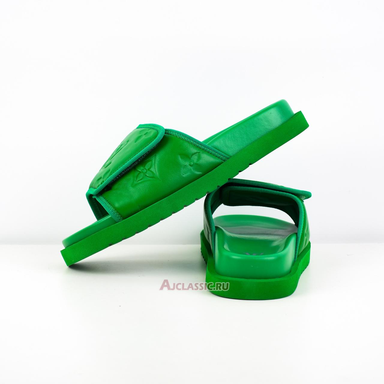 New Louis Vuitton LV Miami Slip Resistant Slide Slippers "Green" 1AA7T5-2 Shoes