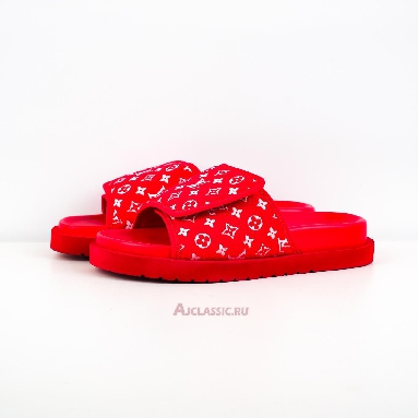 Buy Louis Vuitton LV Miami Mule Slippers Red Red 1ACR3N-2 Quality Reps Replicas Shoes