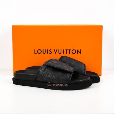 Buy Louis Vuitton LV Miami Mules Slippers Black Monogram Black 1A9Z60 Quality Reps Replicas Shoes