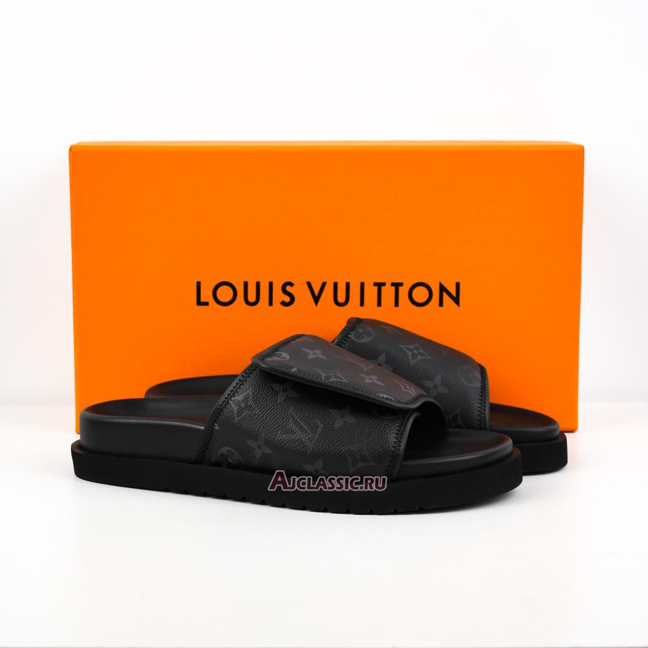 New Louis Vuitton LV Miami Mules Slippers "Black Monogram" 1A9Z60 Shoes