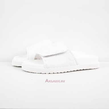Buy Louis Vuitton LV Miami Mules Slippers White Velcro Flat White 1AA7RF Quality Reps Replicas Shoes