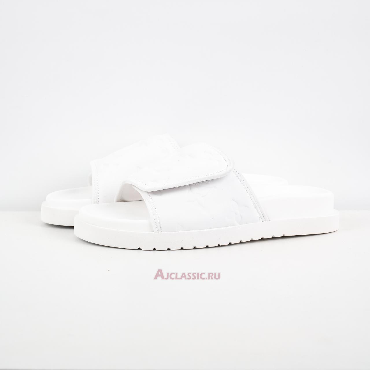 New Louis Vuitton LV Miami Mules Slippers "White Velcro Flat" 1AA7RF Shoes