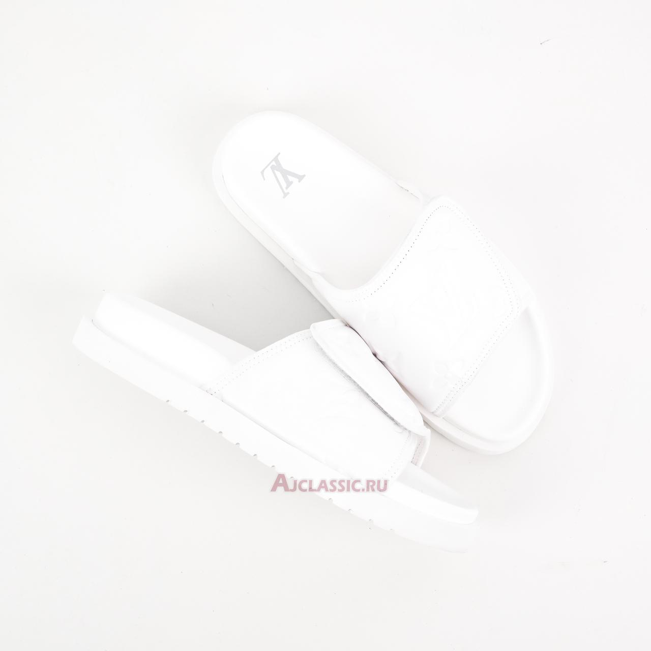 New Louis Vuitton LV Miami Mules Slippers "White Velcro Flat" 1AA7RF Shoes