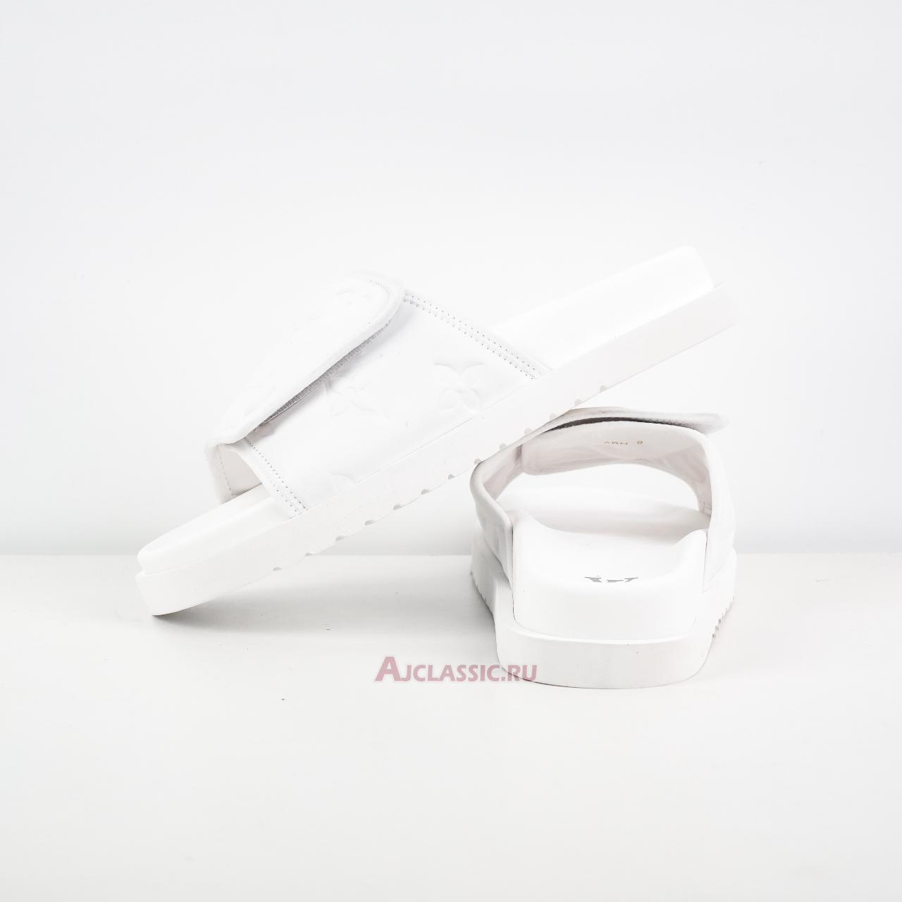 New Louis Vuitton LV Miami Mules Slippers "White Velcro Flat" 1AA7RF Shoes